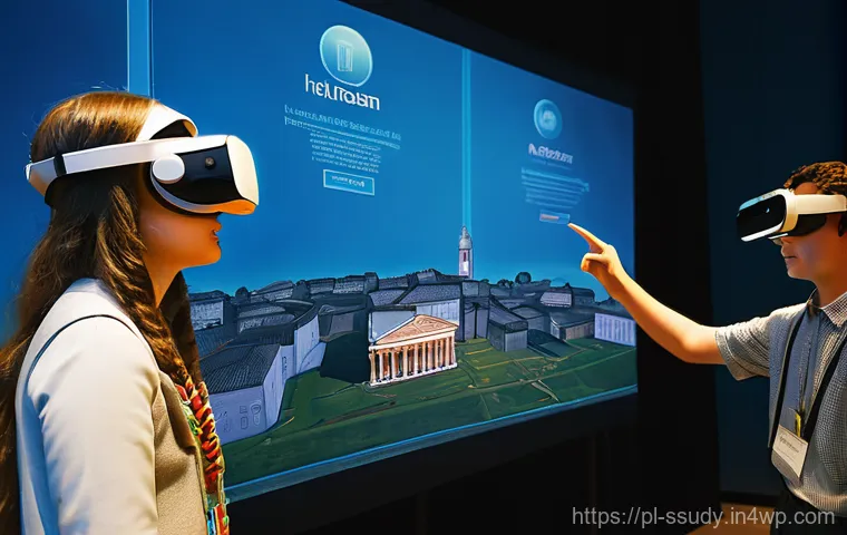 몰입형 학습을 위한 첨단 기술 활용 - **Prompt:** A group of diverse Polish high school students, wearing modern, sleek virtual reality he...