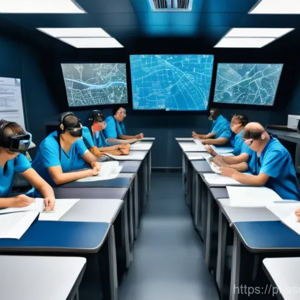 몰입형 학습 환경에서의 성과 측정 방법 - **Immersive Professional Training vs. Traditional Methods**
"A split-screen composition contrast...