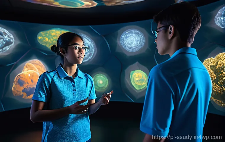 몰입형 학습의 성공을 위한 체크리스트 - **Prompt 2: Augmented Reality Anatomy Lesson**
    "A clean and focused shot of a female student, ab...