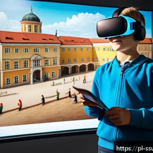 몰입형 학습에서의 게임화 요소의 중요성 - A vibrant classroom scene in a modern Polish primary school featuring children wearing casual clothe...