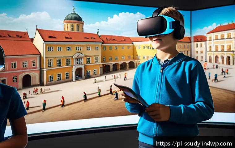 몰입형 학습에서의 게임화 요소의 중요성 - A vibrant classroom scene in a modern Polish primary school featuring children wearing casual clothe...