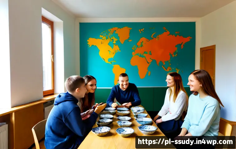 Home 17 몰입형 학습 환경에서의 문화 교류 기회 - Photorealistic immersive learning workshop in a bright modern university classroom in Warsaw, a dive...
